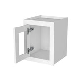 RTA Solid Wood Cabinet Inset Origami White Glass Door Wall Cabinets for Kitchen Bathroom and Laundry Storage (Glass Insert Sold Separately)
